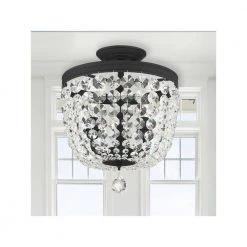 Archer 11.5 in. 3-Light Black Forged Flush Mount by Crystorama -Crystorama popular store black forged crystorama flush mount lights 783 bf cl mwp fa 1000