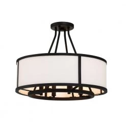 Bryant 18 in 4-Light Black Forged Flush Mount by Crystorama