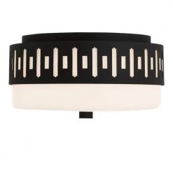 Keaton 13.37 in. 2-Light Black Forged Flush Mount by Crystorama