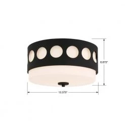 Kirby 13.37 in. 2-Light Black Forged Flush Mount by Crystorama -Crystorama popular store black forged crystorama flush mount lights kir b8100 bf 1f 1000