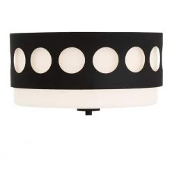 Kirby 13.37 in. 2-Light Black Forged Flush Mount by Crystorama