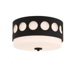 Kirby 13.37 in. 2-Light Black Forged Flush Mount by Crystorama -Crystorama popular store black forged crystorama flush mount lights kir b8100 bf fa 1000