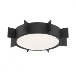Solas 17.75 in. 3-Light Black Forged Flush Mount by Crystorama