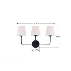 Sylvan 3-Light Black Forged Vanity Light by Crystorama -Crystorama popular store black forged crystorama vanity lighting 2443 op bf 44 1000