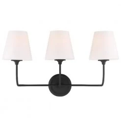 Sylvan 3-Light Black Forged Vanity Light by Crystorama