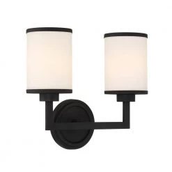 Bryant 2-Light Black Forged Wall Sconce by Crystorama -Crystorama popular store black forged crystorama vanity lighting bry 8002 bf 1f 1000