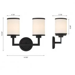 Bryant 2-Light Black Forged Wall Sconce by Crystorama -Crystorama popular store black forged crystorama vanity lighting bry 8002 bf fa 1000