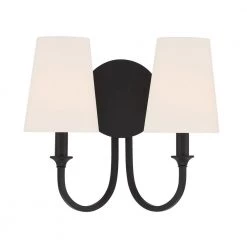 Payton 2-Light Black Forged Wall Sconce by Crystorama
