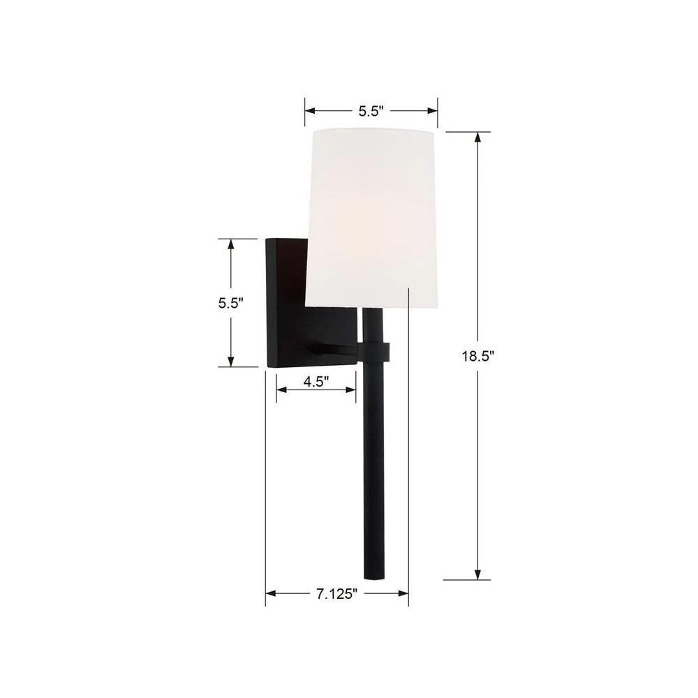 Bromley 1-Light Black Forged Sconce by Crystorama 5 Bromley 1-Light Black Forged Sconce by Crystorama - Image 3