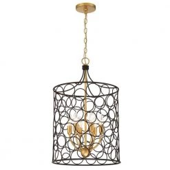 Stemmons 6-Light Bronze Plus Antique Gold Chandelier by Crystorama