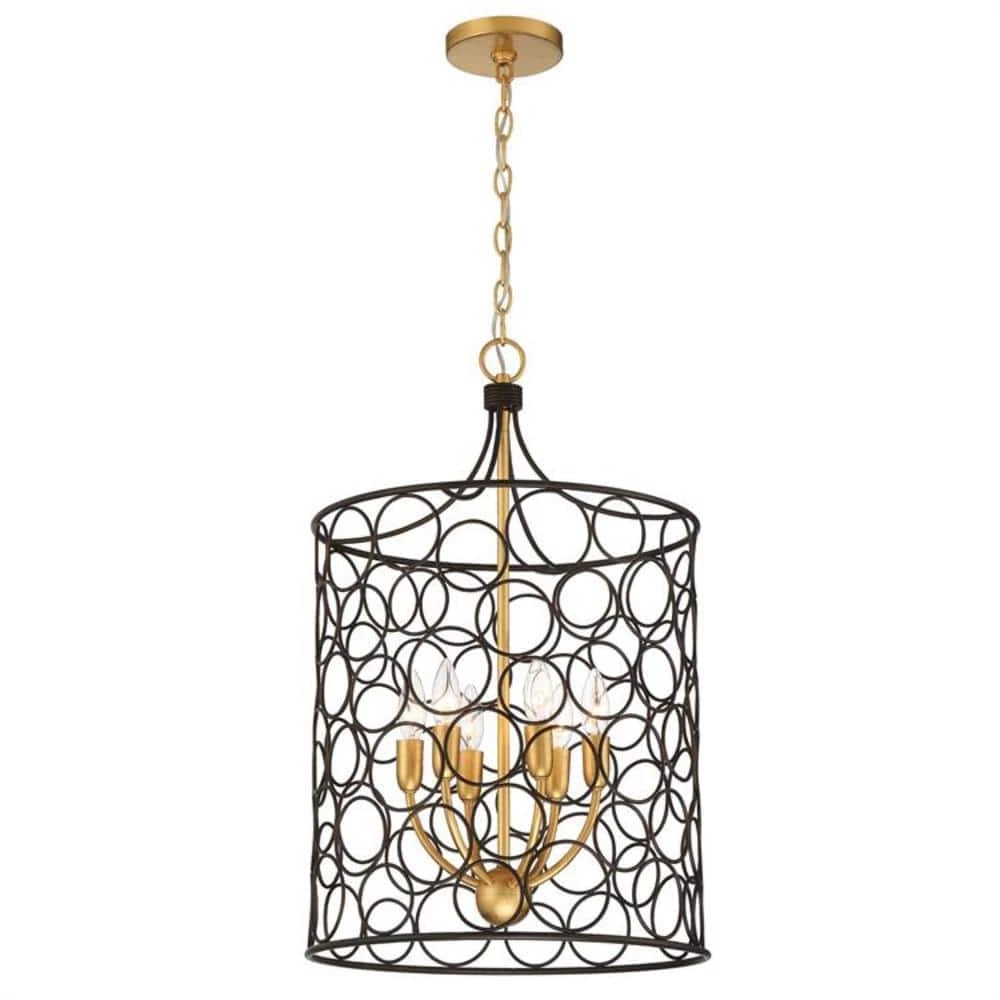 Stemmons 6-Light Bronze Plus Antique Gold Chandelier by Crystorama 3 Stemmons 6-Light Bronze Plus Antique Gold Chandelier by Crystorama