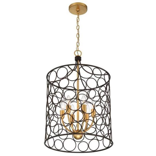 Stemmons 6-Light Bronze Plus Antique Gold Chandelier by Crystorama 4 Stemmons 6-Light Bronze Plus Antique Gold Chandelier by Crystorama - Image 2