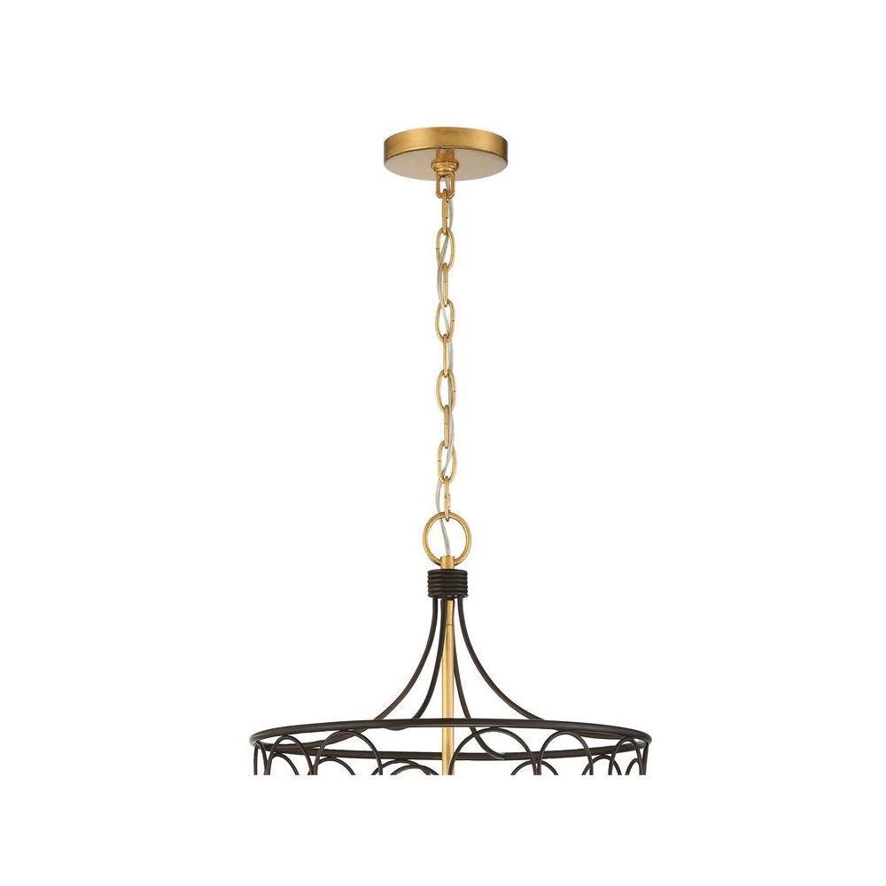Stemmons 6-Light Bronze Plus Antique Gold Chandelier by Crystorama 8 Stemmons 6-Light Bronze Plus Antique Gold Chandelier by Crystorama - Image 6