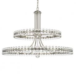 Clover 24-Light Brushed Nickel Standard Chandelier by Crystorama