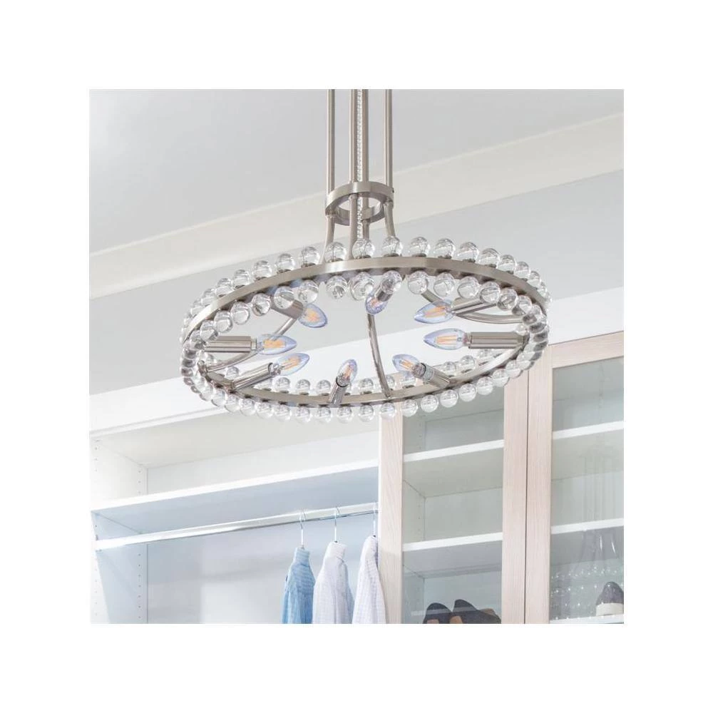 Clover 8-Light Brushed Nickel Standard Chandelier by Crystorama 9 Clover 8-Light Brushed Nickel Standard Chandelier by Crystorama - Image 7