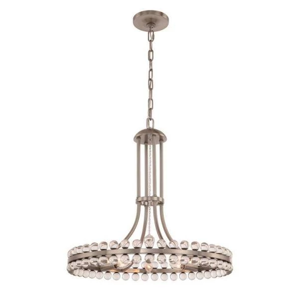 Clover 8-Light Brushed Nickel Standard Chandelier by Crystorama 4 Clover 8-Light Brushed Nickel Standard Chandelier by Crystorama - Image 2