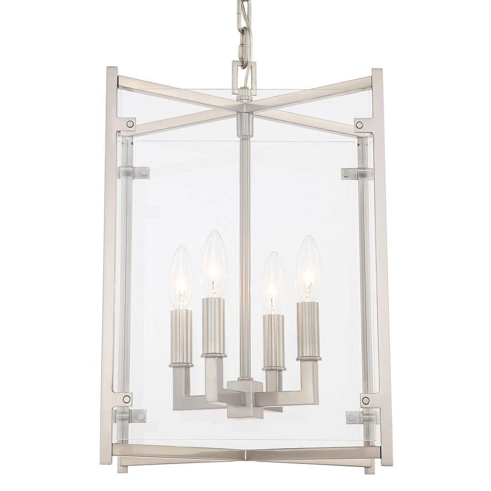 Danbury 4-Light Brushed Nickel Standard Chandelier by Crystorama 4 Danbury 4-Light Brushed Nickel Standard Chandelier by Crystorama - Image 2