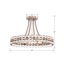 Clover 18 in 4-Light Brushed Nickel Flush Mount by Crystorama -Crystorama popular store brushed nickel crystorama flush mount lights clo 8894 bn 1f 1000