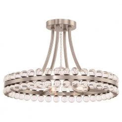 Clover 18 in 4-Light Brushed Nickel Flush Mount by Crystorama