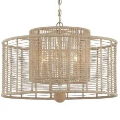 Jayna 4-Light Burnished Silver Drum Chandelier by Crystorama