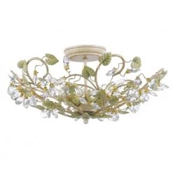 Josie 20.5 in 5-Light Champagne Green Tea Semi-Flush Mount by Crystorama