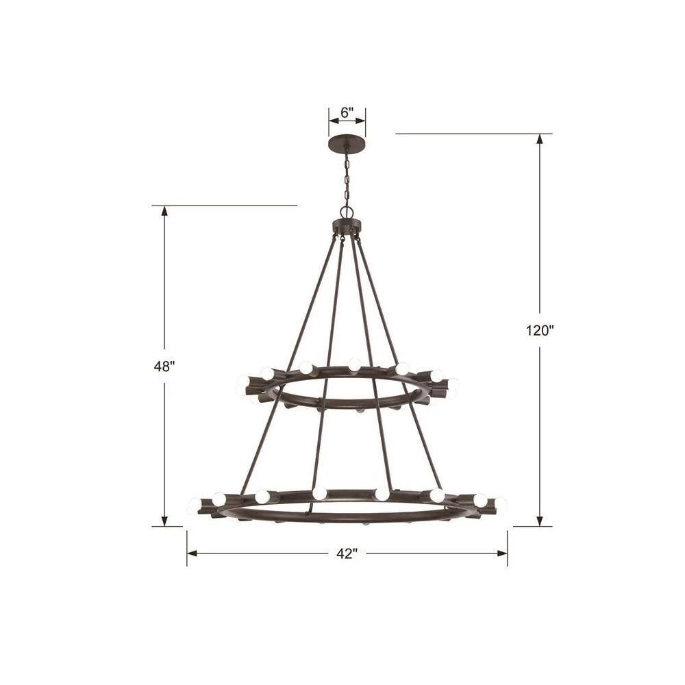 Dakota 33-Light Charcoal Bronze Standard Chandelier by Crystorama 7 Dakota 33-Light Charcoal Bronze Standard Chandelier by Crystorama - Image 5
