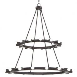 Dakota 33-Light Charcoal Bronze Standard Chandelier by Crystorama