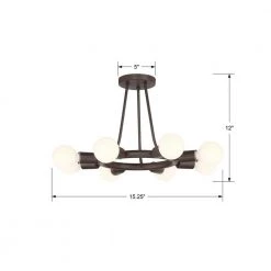 Dakota 15 in 8-Light Charcoal Bronze Flush Mount by Crystorama -Crystorama popular store charcoal bronze crystorama flush mount lights 9043 cz 1f 1000