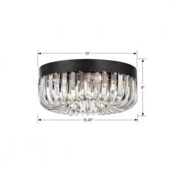 Alister 15 in. 5-Light Charcoal Bronze Flush Mount by Crystorama -Crystorama popular store charcoal bronze crystorama flush mount lights ali b2005 cz 4f 1000
