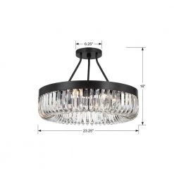 Alister 23 in. 8-Light Charcoal Bronze Flush Mount by Crystorama -Crystorama popular store charcoal bronze crystorama flush mount lights ali b2008 cz ceiling 4f 1000