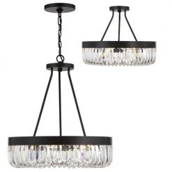 Alister 23 in. 8-Light Charcoal Bronze Flush Mount by Crystorama