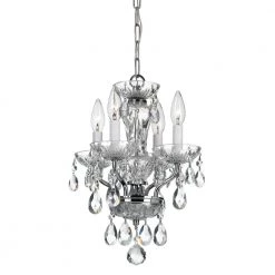 Traditional Crystal 4-Light Chrome Mini Chandelier by Crystorama