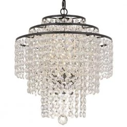 Arielle 4-Light Dark Bronze Crystal Chandelier by Crystorama