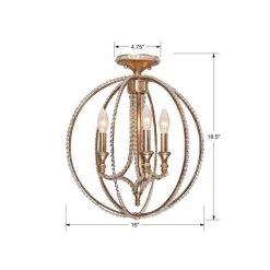 Garland 16 in. 3-Light Distressed Twilight Semi-Flush Mount by Crystorama 11 Garland 16 in. 3-Light Distressed Twilight Semi-Flush Mount by Crystorama -Crystorama popular store distressed twilight crystorama flush mount lights 6763 dt 44 1000