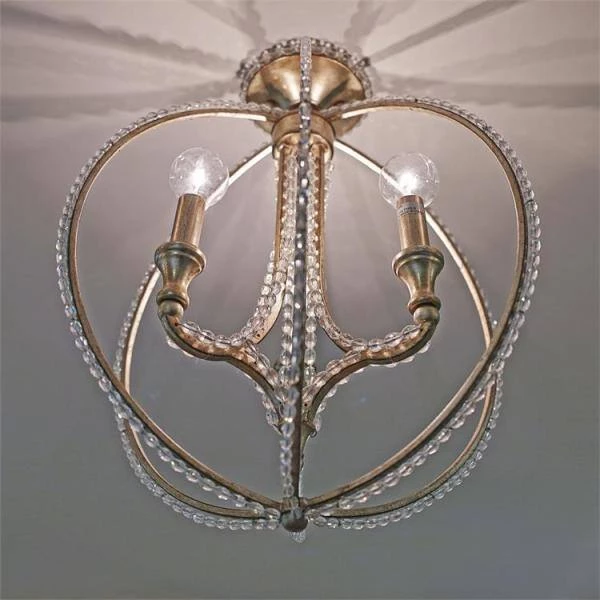 Garland 16 in. 3-Light Distressed Twilight Semi-Flush Mount by Crystorama 4 Garland 16 in. 3-Light Distressed Twilight Semi-Flush Mount by Crystorama - Image 2