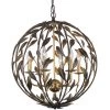 Broche 6-Light English Bronze and Antique Gold Sphere Chandelier by Crystorama