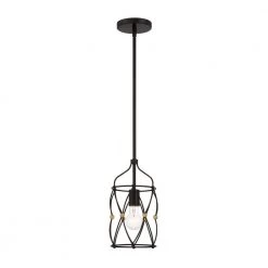 Zucca 1-Light English Bronze + Antique Gold Pendant by Crystorama