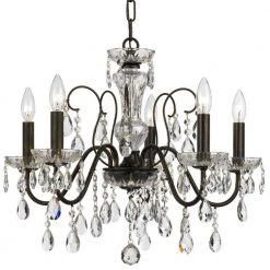 Butler 5-Light English Bronze Crystal Chandelier by Crystorama