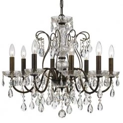 Butler 8-Light English Bronze Crystal Chandelier by Crystorama