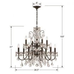Butler 12-Light English Bronze Crystal Chandelier by Crystorama 11 Butler 12-Light English Bronze Crystal Chandelier by Crystorama -Crystorama popular store english bronze crystorama chandeliers 3029 eb cl saq 44 1000