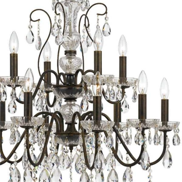 Butler 12-Light English Bronze Crystal Chandelier by Crystorama 5 Butler 12-Light English Bronze Crystal Chandelier by Crystorama - Image 3