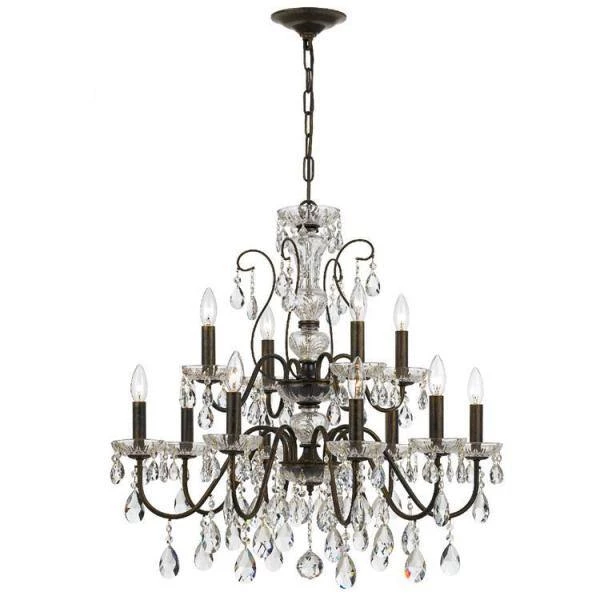 Butler 12-Light English Bronze Crystal Chandelier by Crystorama 4 Butler 12-Light English Bronze Crystal Chandelier by Crystorama - Image 2