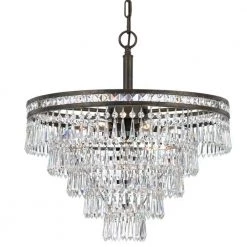 Mercer 7-Light English Bronze Crystal Chandelier by Crystorama
