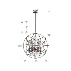 Solaris 6-Light English Bronze Bulb Chandelier by Crystorama -Crystorama popular store english bronze crystorama chandeliers 9028 eb cl mwp 44 1000
