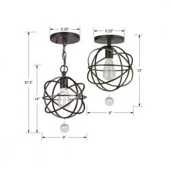 Solaris 1-Light English Bronze Pendant by Crystorama -Crystorama popular store english bronze crystorama chandeliers 9220 eb 4f 1000