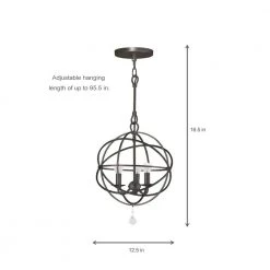 Solaris Collection 3-Light English Bronze Indoor Orb Chandelier by Crystorama -Crystorama popular store english bronze crystorama chandeliers 9225 eb 31 1000