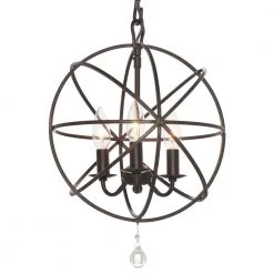 Solaris Collection 3-Light English Bronze Indoor Orb Chandelier by Crystorama -Crystorama popular store english bronze crystorama chandeliers 9225 eb 40 1000