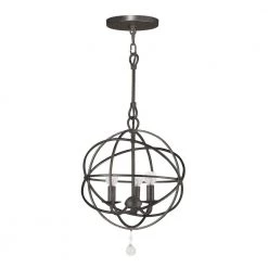 Solaris Collection 3-Light English Bronze Indoor Orb Chandelier by Crystorama