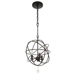 Solaris Collection 3-Light English Bronze Indoor Orb Chandelier by Crystorama -Crystorama popular store english bronze crystorama chandeliers 9225 eb a0 1000