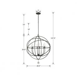 Solaris 6-Light English Bronze Bulb Chandelier by Crystorama 15 Solaris 6-Light English Bronze Bulb Chandelier by Crystorama -Crystorama popular store english bronze crystorama chandeliers 9228 eb 1f 1000